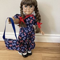 Doll clothes that fit 18" American Girl Dolls - Fourth Of July jumpsuit And Bag