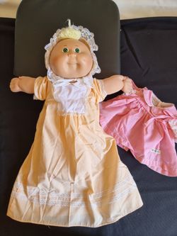 VTG CPK CABBAGE PATCH KIDS NEWBORN 1982 Little 14" Baby Green Eyes Dimple
