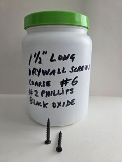 1.5" Coarse Drywall Screws #6 Black Oxide