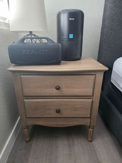 Deliah II Brown Wood Tall 3-Drawer Nightstands USB Port Jewelry Storage