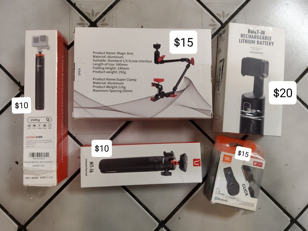 Uurig Extendable Selfie Action Camera Stick Vlog Portable Travel Tripod Jbl Click Bluetooth Remote Control Arm Face Track Phone Holder