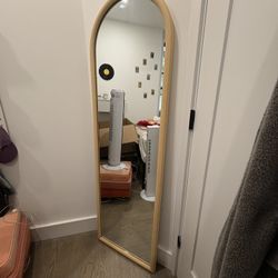Arched Light-wood Mirror 