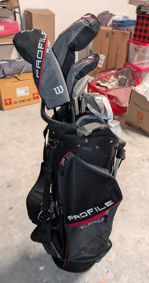 Wilson Men's Profile Platinum Complete Golf Club Package Set. Right Handed, Stand Bag