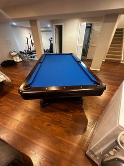 AMF Highland Series Limited Edition 8’ Slate Pool Table – Complete Setup