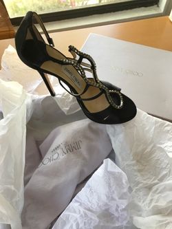 Jimmy Choo Black Satin sandals size 7