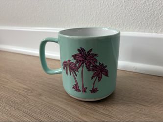 $5 for (1) Mint Green Palm Tree Ceramic Mug - Good Vibes
