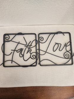 Faith & Love Metal Wire Wall Art Set