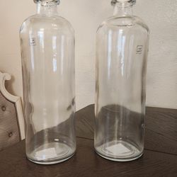 Two Matching Glass Vases