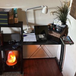All Black Glass Work Top Desk