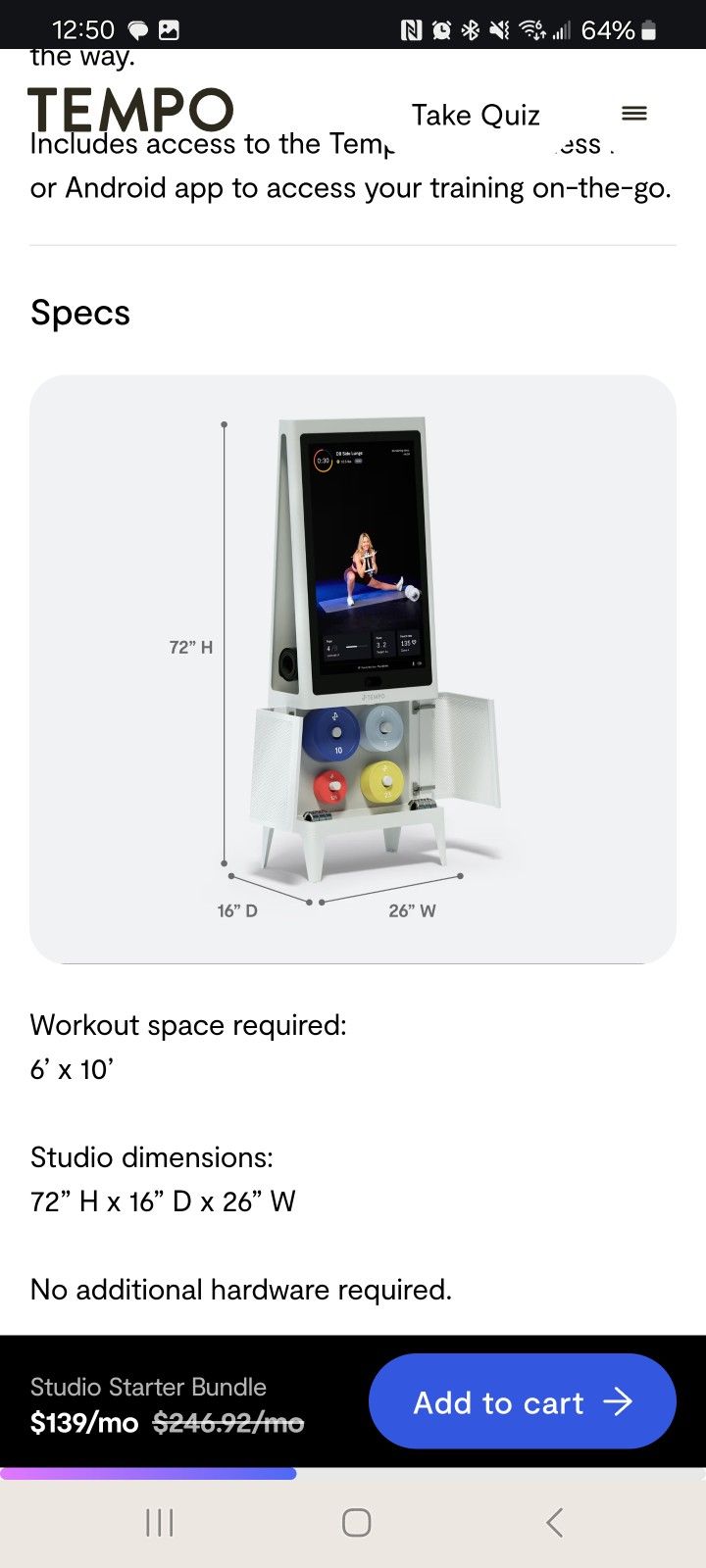 Tempo Fit At Home Workout Studio