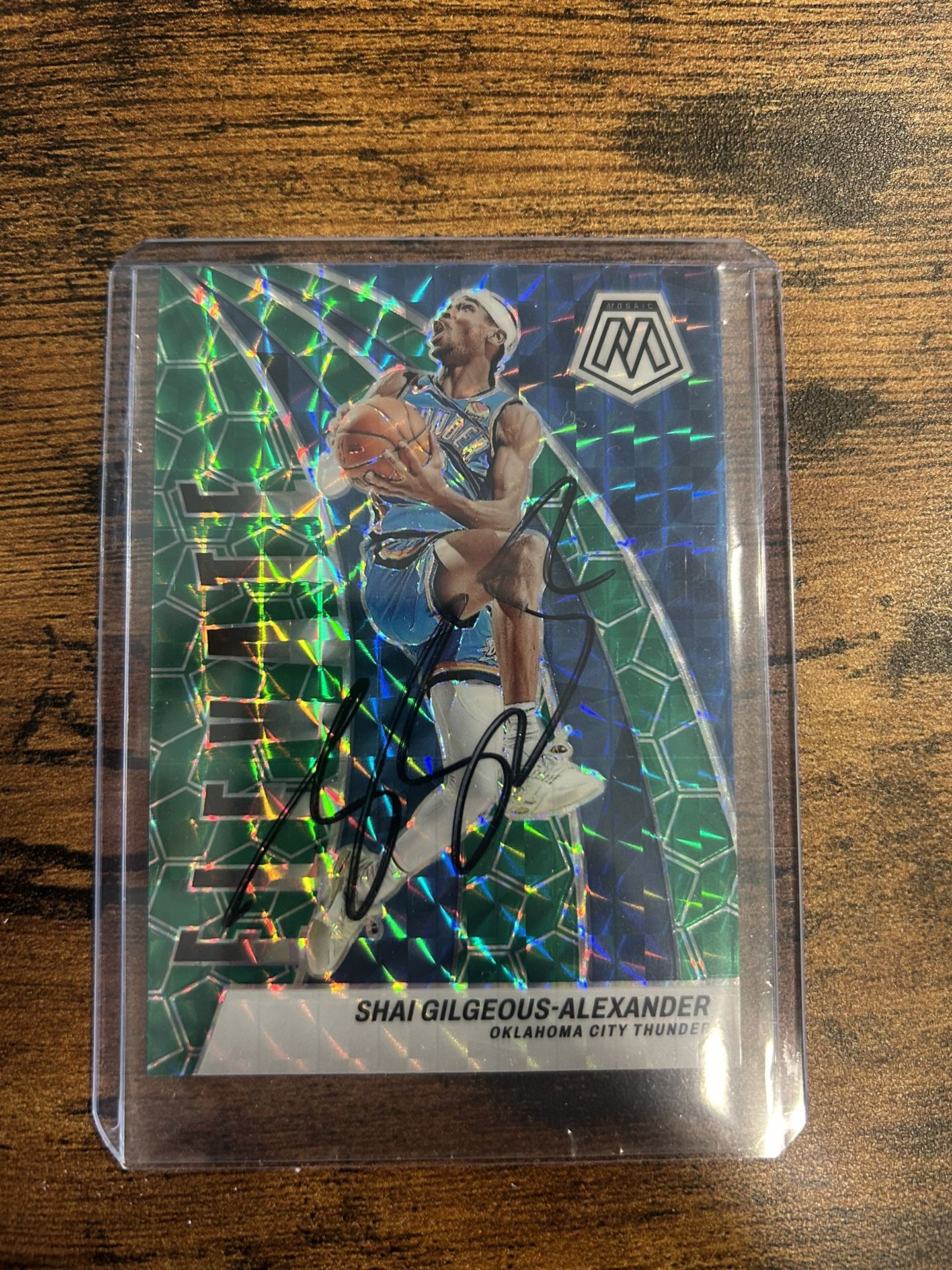 2023-2024 Panini Mosiac Basketball #7 Shai Gilgeous-Alexander Green Mosiac Auto