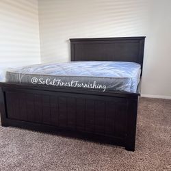 Black Queen Bed With Mattress 