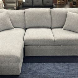 Sectional With Pull Out Bed & Storage Chaise 