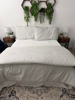 Full Size Bed with Mattress and Tempur-pedic Mattress Topper.