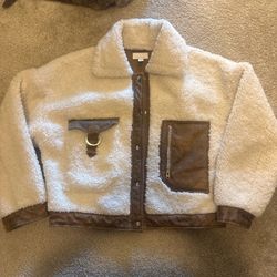 Cream and brown Sherpa jacket
