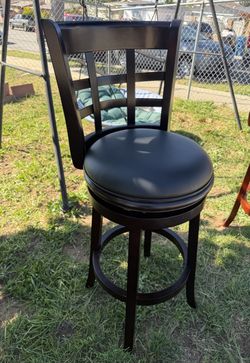 29 inch Swivel Counter Stool, Solid Wood, Faux Leather Cappuccino