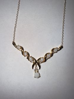 White Opal & Topaz Sterling Silver Necklace