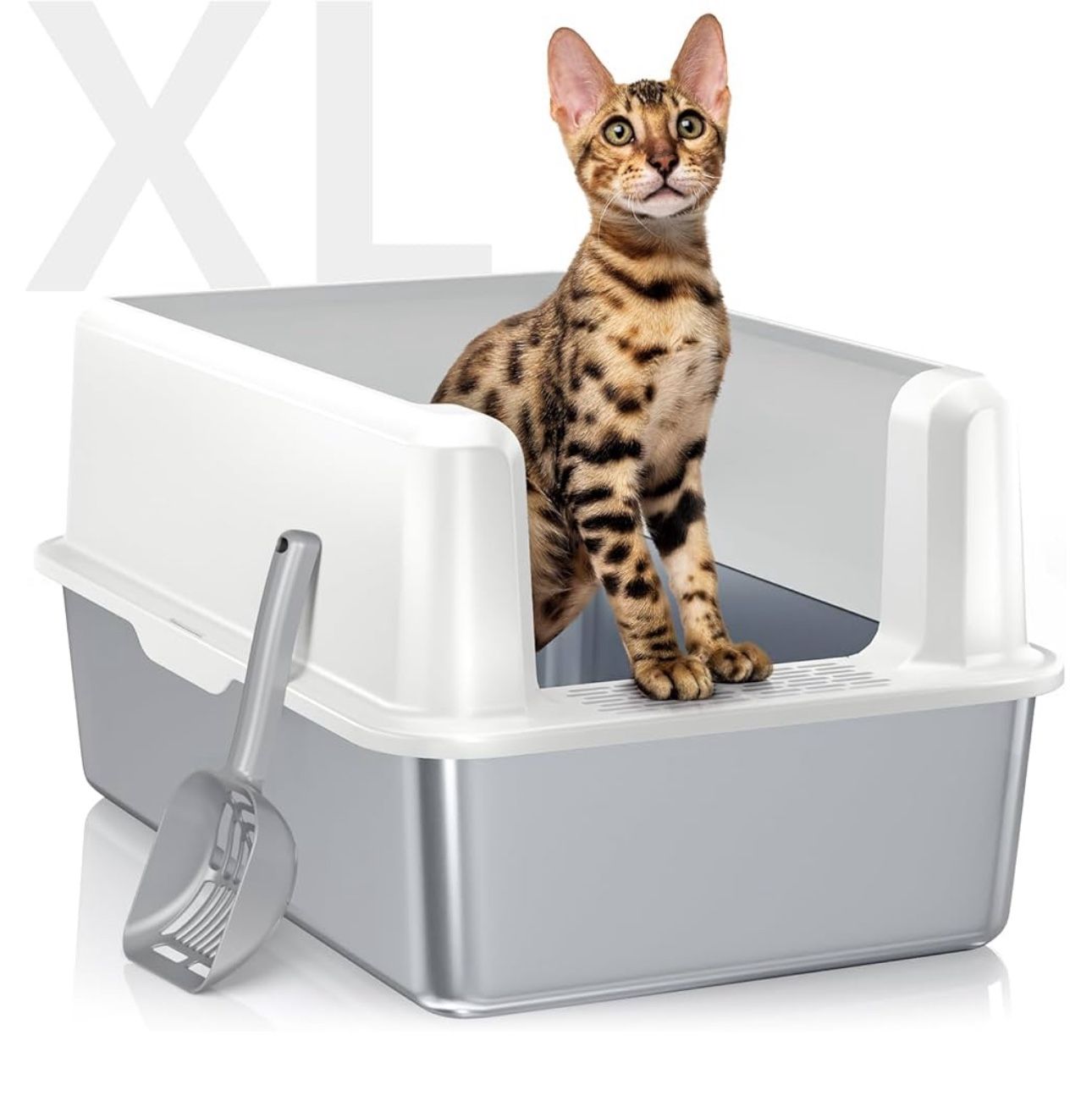 Stainless Steel Cat Litter Box with Lid