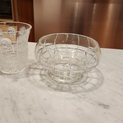 2 Crystal Serving Dishes