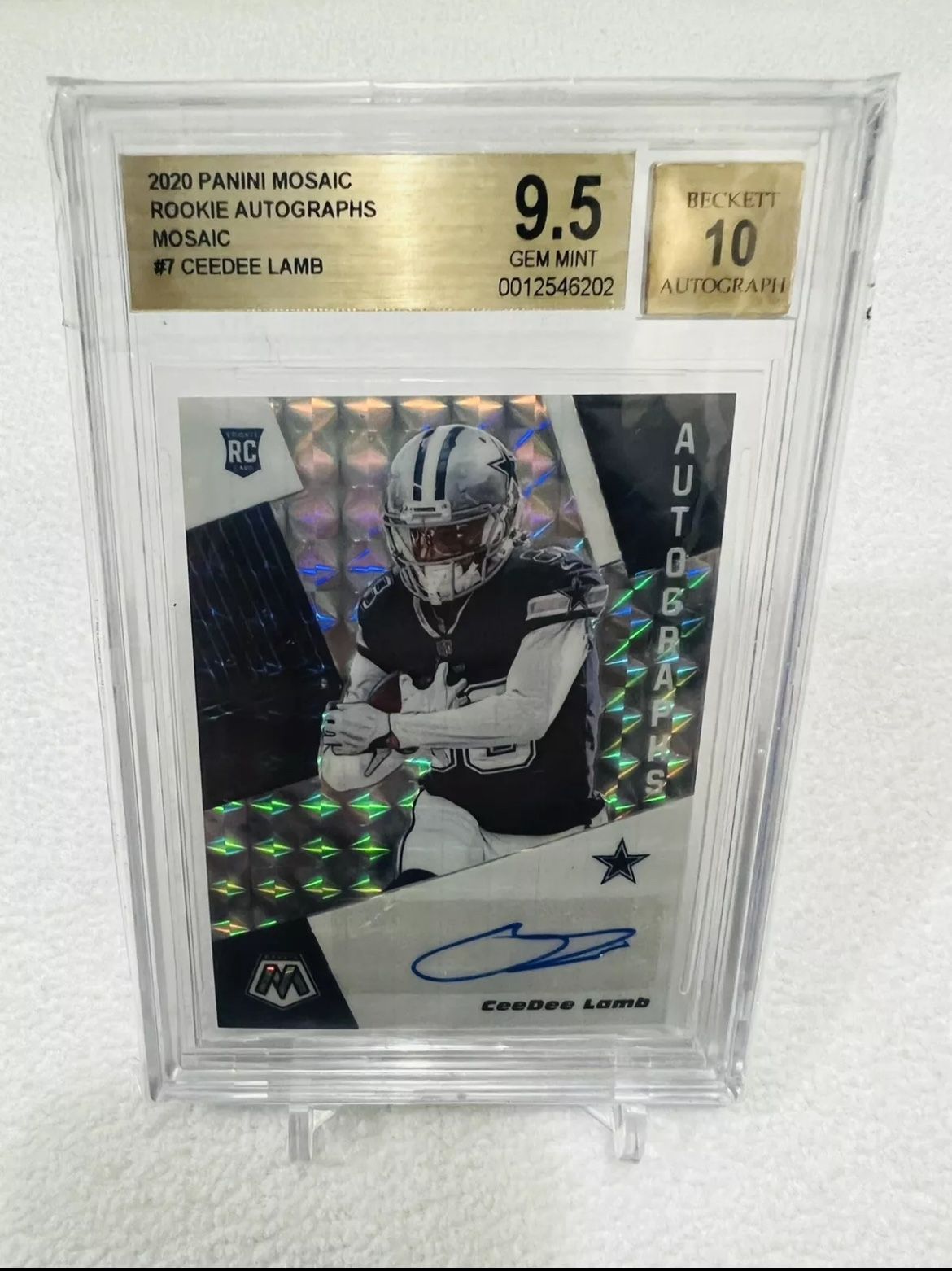 ππCEEDEE LAMB 2020 Panini Mosaic AUTO. BGS 9.5 AUTO 10!! ππ LOW POP