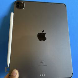 Apple IPad Pro 11” (2020 / Liquid Retina / Face ID) 128GB WiFi + Cellular (LTE/Unlocked) with Pen, Keyboard & Accessories 