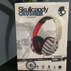 Skullcandy Crusher Headphones with Mic Stripes/Tan/Navy, One Size