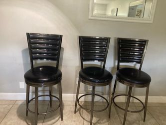 Black Leather Bar Stools