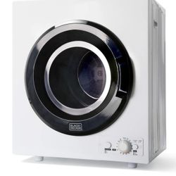 BLACK+DECKER BCED26 Compact Dryer for Standard Wall Outlet, Small, 5 Modes, Load Volume 8.8 lbs., White