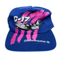 Vintage C-17 Globemaster III Air Force Transport Plane Hat SnapBack RARE