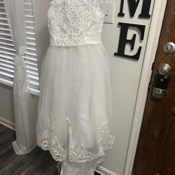 Girls White Dress- Size 10