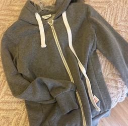 Gray Zip-Up Hoodie Sweatshirt