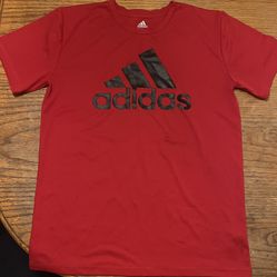 Adidas Red Shirt Size Youth Teen XL 18/20 Or Mens Large Excellent Condition