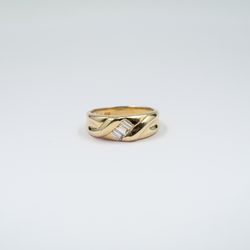 Organic Baguette Channel Set Ring