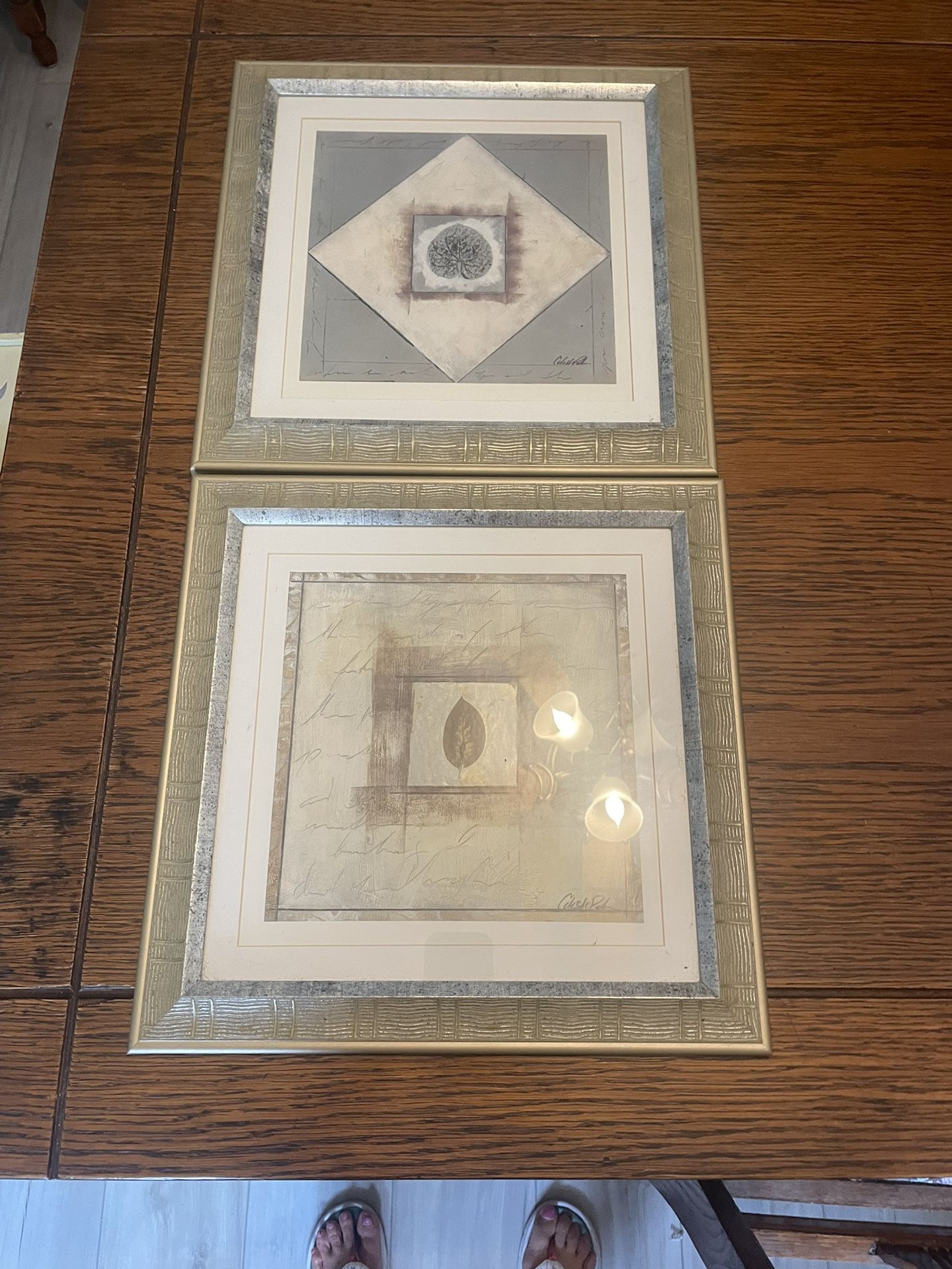 Set Of 2 Square Wall Hanging Pictures