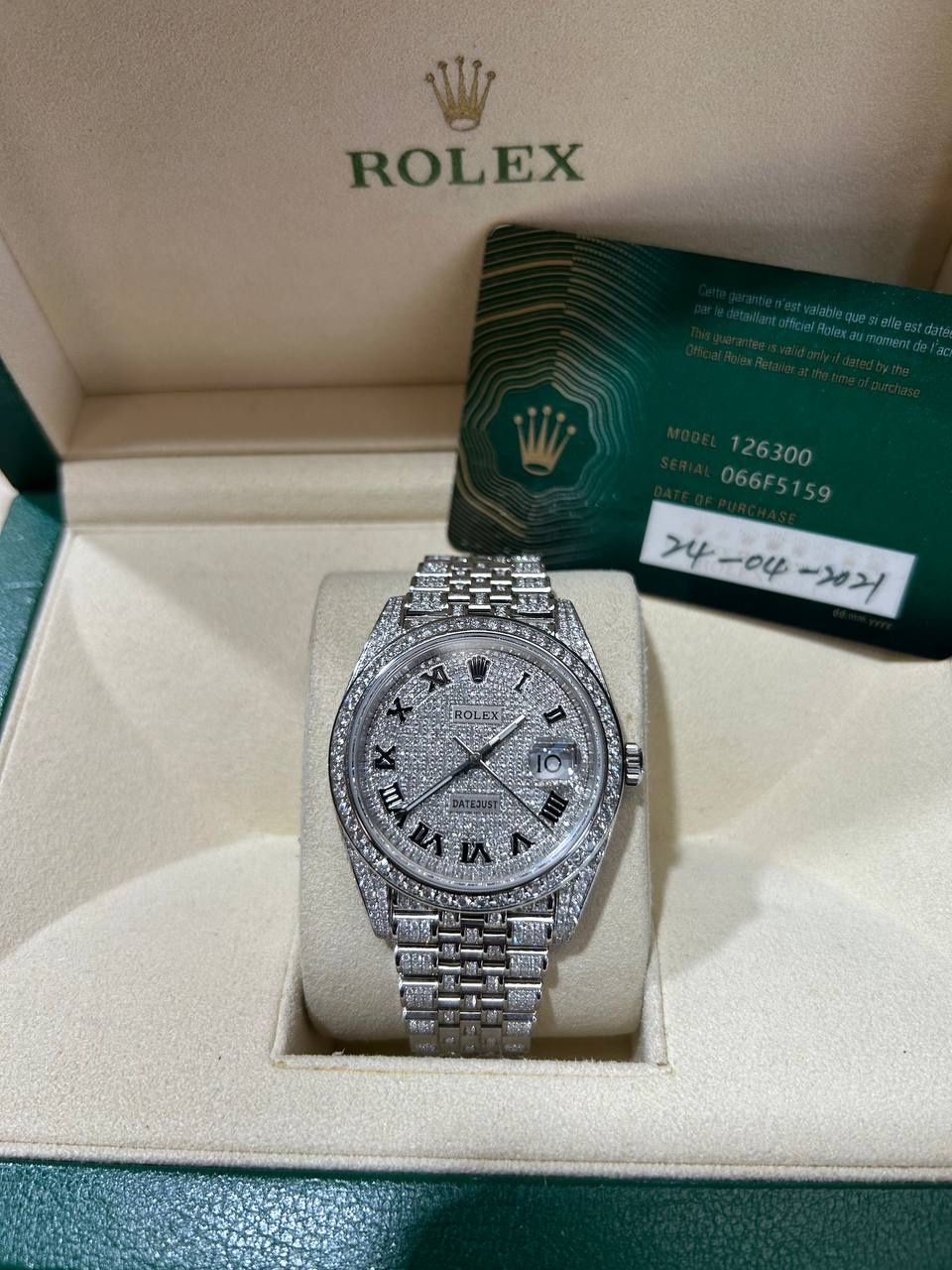 Rolex Datejust 41 41mm pave Roman dial diamond watch used out jubilee stainless steel 2021