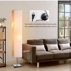 Modern Floor Lamp, Dimmable 3 Levels Brightness Paper Tall Lamp Standing Lamps with Lampshade, 55'' Minimalist Floor Lamps for Office, Kids Room, Read