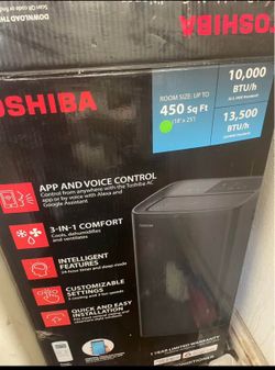 Toshiba 10,000 BTU portable air conditioner with smartphone remote