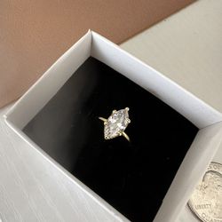 2.00 Ct Marquise Cut 925 Gold Plated Engagement Ring Sz 6