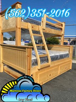 Twin full natural bunk bed with mattresses colchones camas nuevas