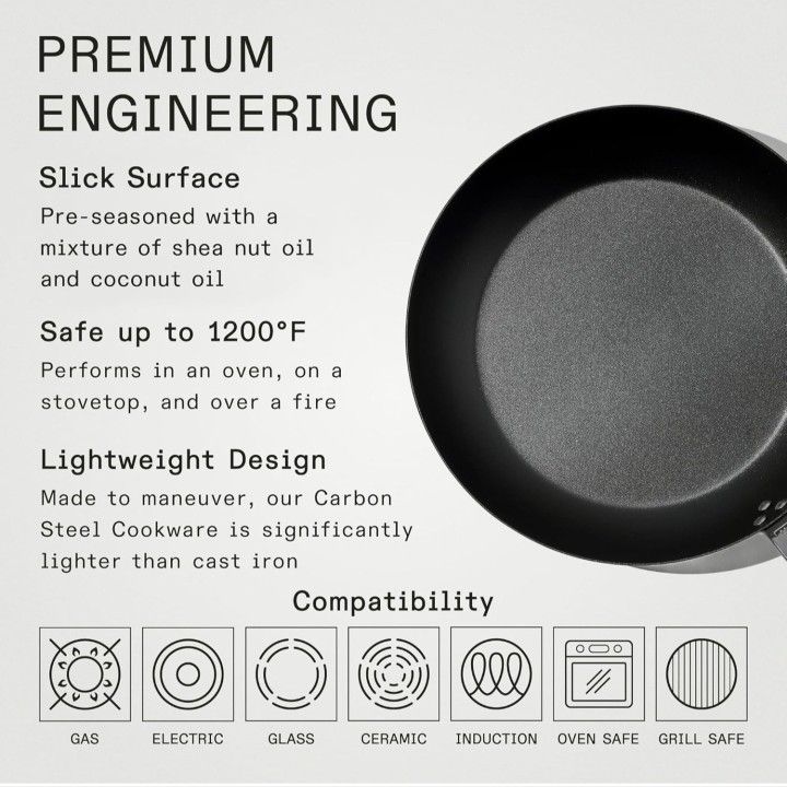 Made In 12-inch Blue Carbon Steel Seasoned Frying Pan - Thumbnail 2