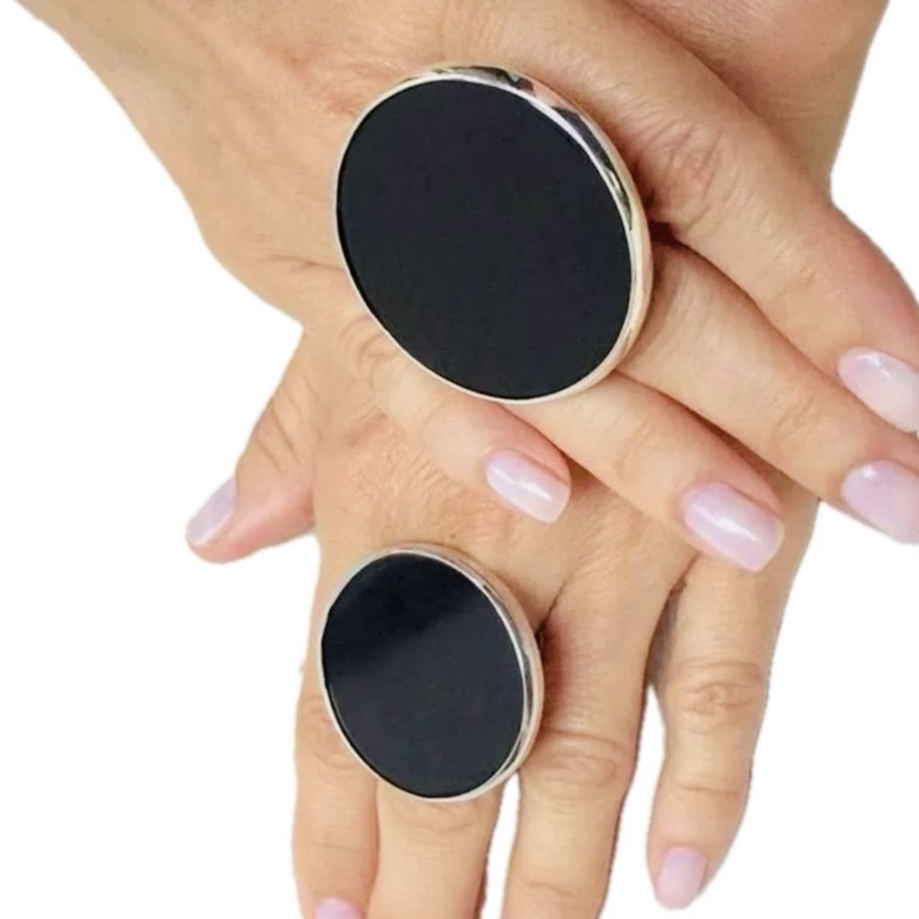 8.5 9 9.5 Handmade Ring Black Onyx Solid 925 Sterling Silver Gemstone Fine Art UNISEX Men Women Original Natural Gem Artisan Statement