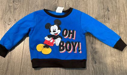 Disney Baby Mickey Mouse “Oh Boy” Long Sleeve Shirt SZ 12 Months