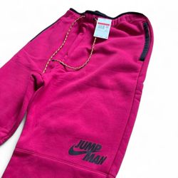 Nike Air Jordan Men's Jumpman Fleece Pants/Joggers Mystic Hibiscus / Black colorway NWT size Large