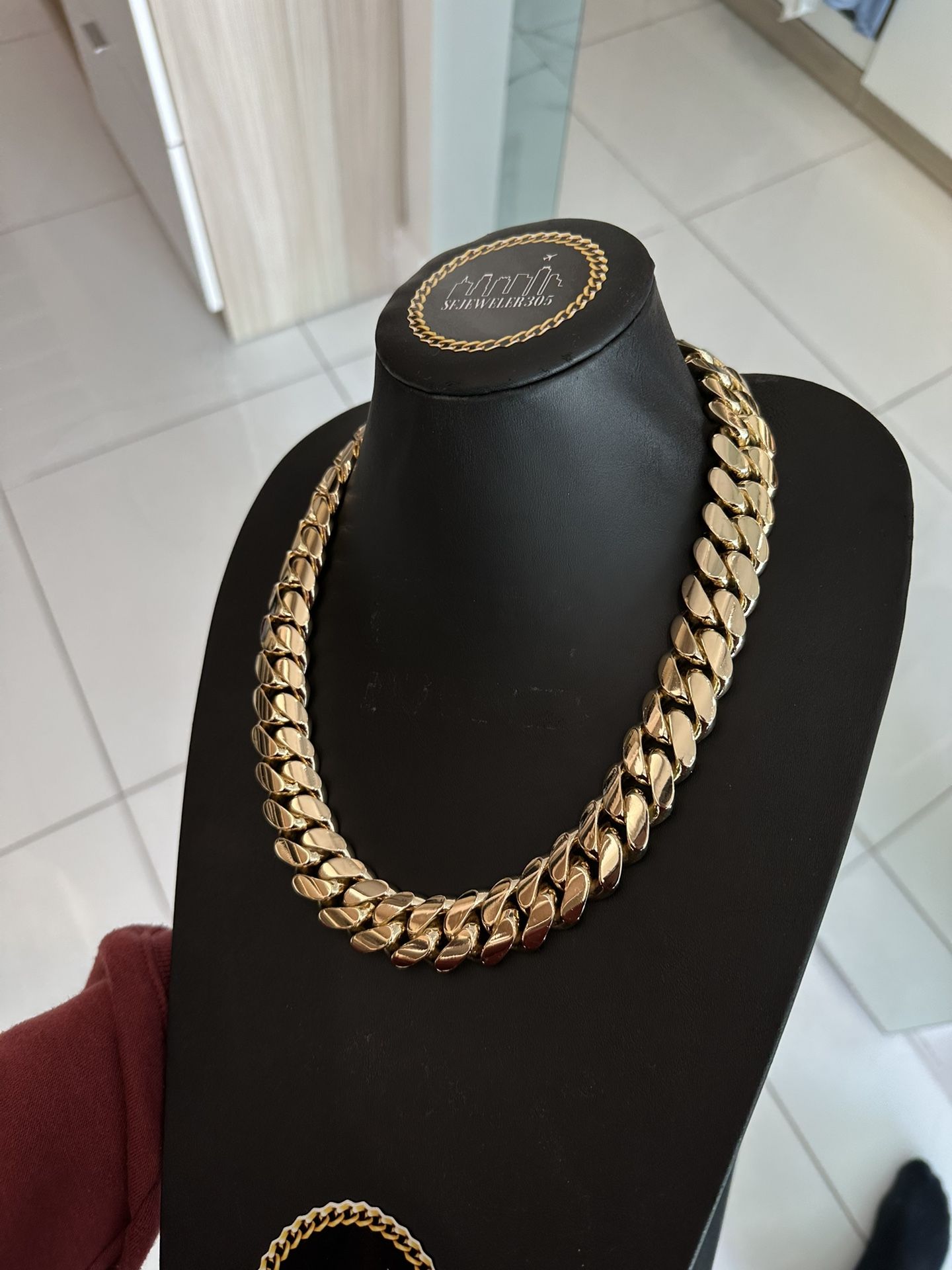 22MM 24" (625 Grams), 14K Yellow Gold over.999 Silver, Cuban Link Chain,All Products : American Fashion Style Bags On Sale