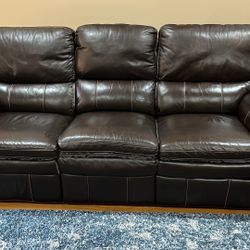 Comfortable Reclining Leather Couch