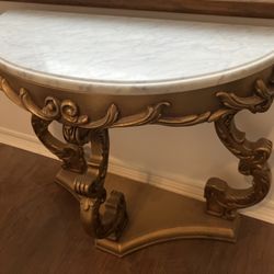 Antique Table With Marble Top. Acquired From An Estate sale three years ago. Beautiful condition maybe 1950s or 60s?. Beautiful antique.