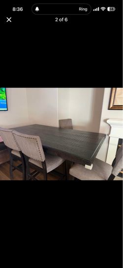 Dark wood Dinning table 6chairs