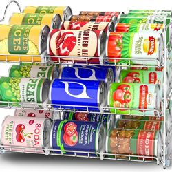 Utopia Kitchen Storage Can Rack Organizer, Stackable Can Organizer Holds Upto 36 Cans for Kitchen Cabinet or Pantry (Chrome)