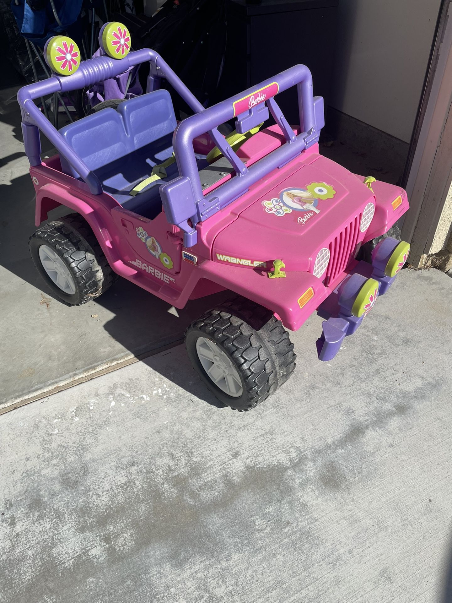 Pink and best sale purple barbie jeep