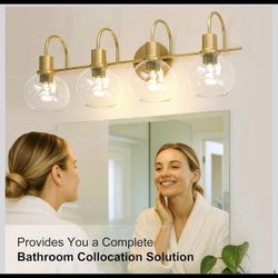 Brand new In box Black and gold bathroom vanity light / light fixture